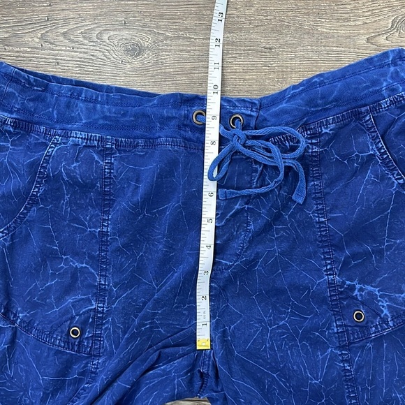 Mind Set by XCVI Blue Eyelet Lace Cotton Wide Leg Pants Size L Boho Lagenlook - Picture 12 of 13